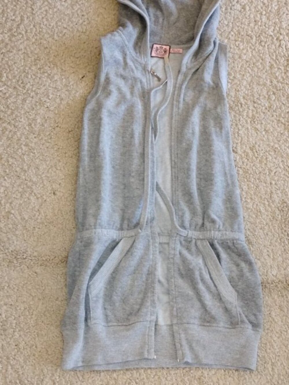Juicy Couture Sleeveless Hooded Terry Towel Zip Dress XS